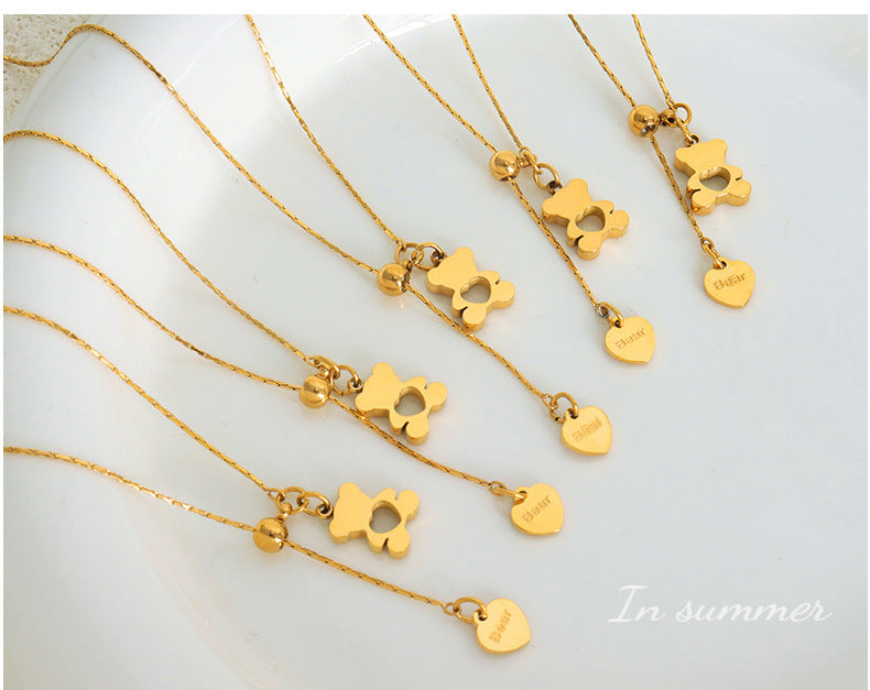 Cartoon Cartoon Bear Cute Jewelry For Girls Necklace